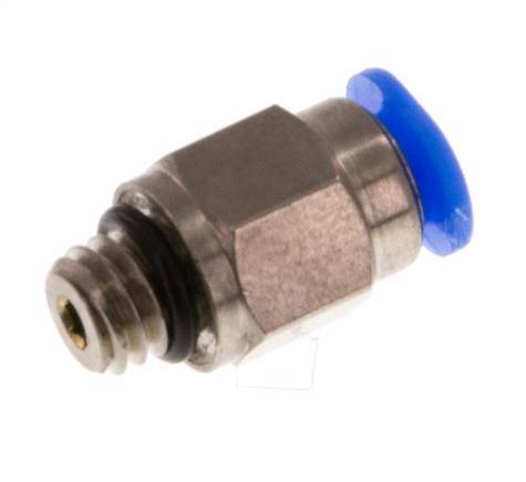 Racor de 3mm x M 6 con rosca macho Latón/POM NBR Diseño compacto [2 piezas]