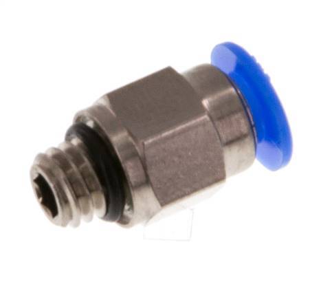 Racor de 4mm x M 6 con rosca macho Latón/POM NBR Diseño compacto [2 piezas]