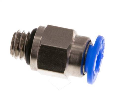 Racor de 4mm x M 6 con rosca macho Latón/POM NBR Diseño compacto [2 piezas]