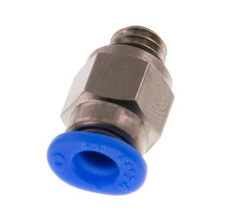 Racor de 4mm x M 6 con rosca macho Latón/POM NBR Diseño compacto [2 piezas]