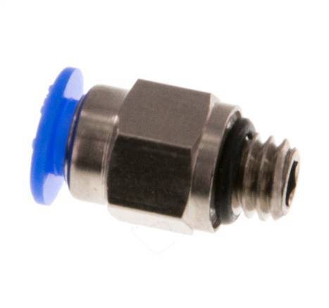 Racor de 4mm x M 6 con rosca macho Latón/POM NBR Diseño compacto [2 piezas]