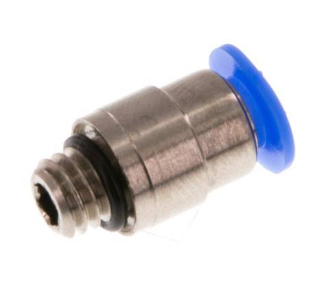 Racor de 4mm x M 6 con rosca macho Latón/POM NBR Diseño compacto del hexágono interior [2 piezas]
