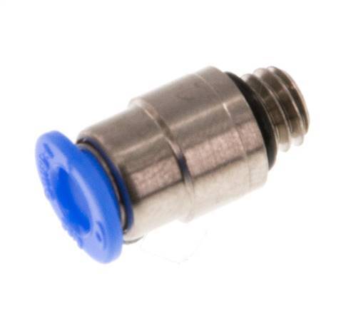 Racor de 4mm x M 6 con rosca macho Latón/POM NBR Diseño compacto del hexágono interior [2 piezas]