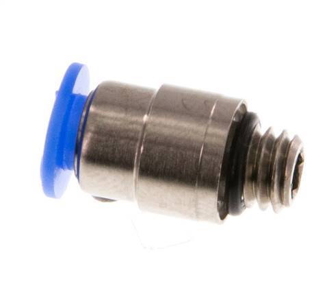 Racor de 4mm x M 6 con rosca macho Latón/POM NBR Diseño compacto del hexágono interior [2 piezas]
