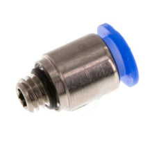 Racor rápido 6mm x M 6 con rosca macho Latón/POM NBR Diseño compacto del hexágono interior [2 piezas]