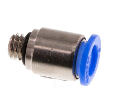 Racor rápido 6mm x M 6 con rosca macho Latón/POM NBR Diseño compacto del hexágono interior [2 piezas]