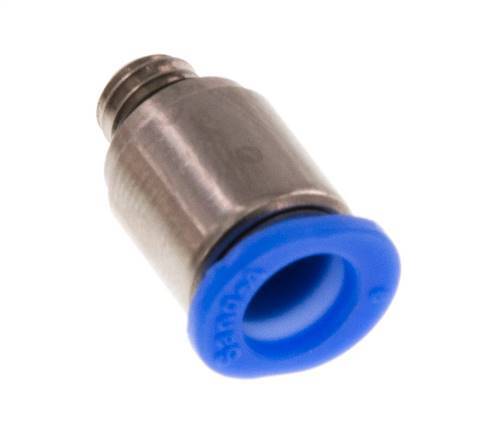 Racor rápido 6mm x M 6 con rosca macho Latón/POM NBR Diseño compacto del hexágono interior [2 piezas]