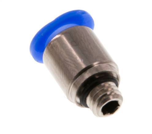 Racor rápido 6mm x M 6 con rosca macho Latón/POM NBR Diseño compacto del hexágono interior [2 piezas]