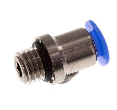 Racor de 4mm x M 7 con rosca macho Latón/POM NBR Diseño compacto del hexágono interior [5 piezas]