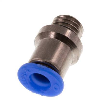Racor de 4mm x M 7 con rosca macho Latón/POM NBR Diseño compacto del hexágono interior [5 piezas]