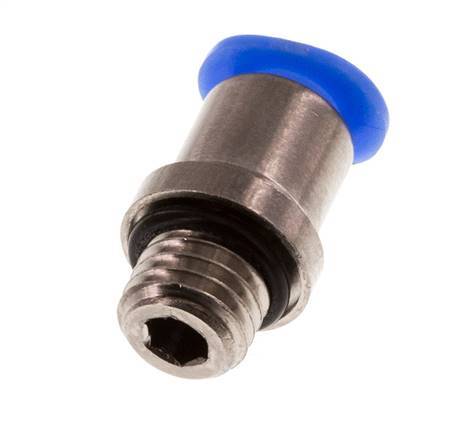 Racor de 4mm x M 7 con rosca macho Latón/POM NBR Diseño compacto del hexágono interior [5 piezas]