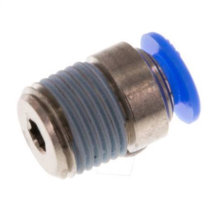 Racor de 4mm x R1/8'' con rosca macho Latón/POM NBR Diseño compacto del hexágono interior [5 piezas]