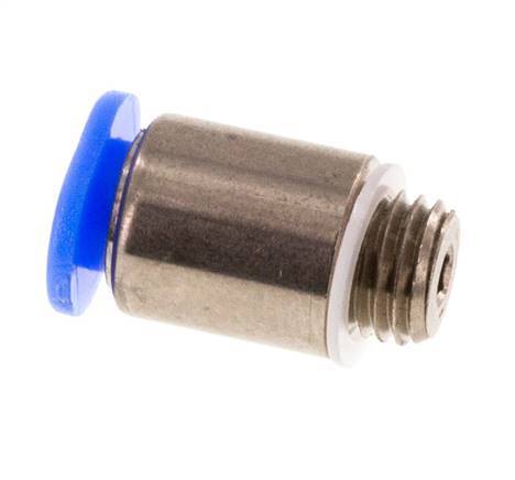 Racor rápido de 3 mm x M 6 x 0,75 con rosca macho Latón/POM NBR Diseño compacto del hexágono interior [5 piezas]
