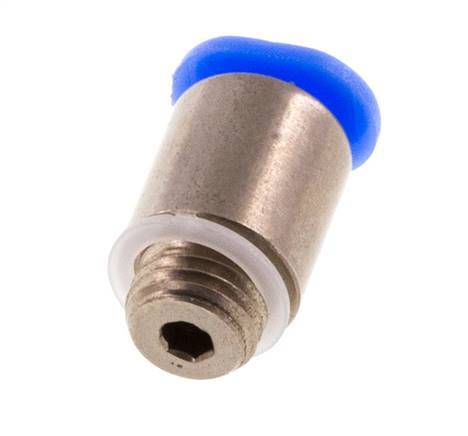 Racor rápido de 3 mm x M 6 x 0,75 con rosca macho Latón/POM NBR Diseño compacto del hexágono interior [5 piezas]