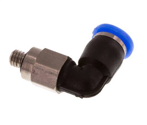 Codo de 3mm x M 3 90deg con rosca macho Acero/PBT NBR Manguito corto giratorio Diseño compacto [2 piezas]