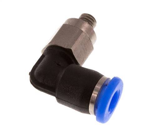 Codo de 3mm x M 3 90deg con rosca macho Acero/PBT NBR Manguito corto giratorio Diseño compacto [2 piezas]