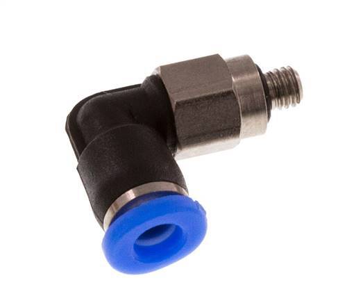 Codo de 3mm x M 3 90deg con rosca macho Acero/PBT NBR Manguito corto giratorio Diseño compacto [2 piezas]