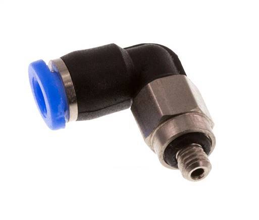 Codo de 3mm x M 3 90deg con rosca macho Acero/PBT NBR Manguito corto giratorio Diseño compacto [2 piezas]