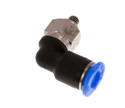 Codo de 4mm x M 3 90deg con rosca macho Acero/PBT NBR Manguito corto giratorio Diseño compacto [2 piezas]