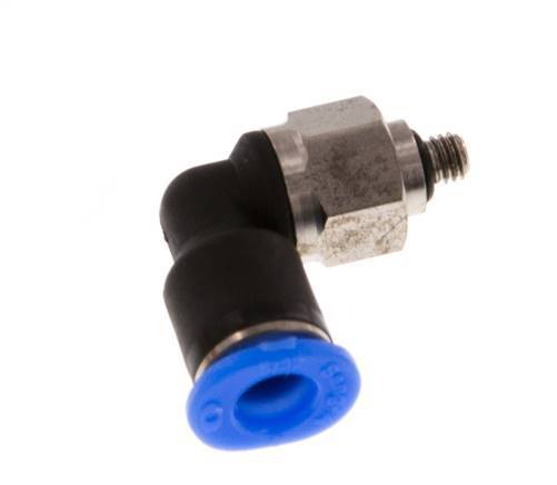 Codo de 4mm x M 3 90deg con rosca macho Acero/PBT NBR Manguito corto giratorio Diseño compacto [2 piezas]
