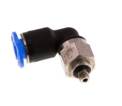 Codo de 4mm x M 3 90deg con rosca macho Acero/PBT NBR Manguito corto giratorio Diseño compacto [2 piezas]