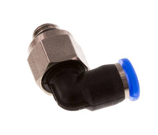 Codo de 3mm x M 5 90deg con rosca macho Latón/PBT NBR Manguito corto giratorio Diseño compacto [2 piezas]