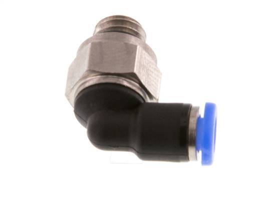 3mm x M 6 90deg Codo Racor con rosca macho Latón/PBT NBR Manguito corto Diseño compacto giratorio [2 piezas]