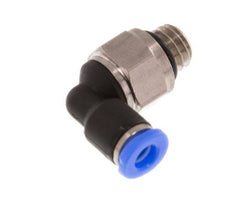 3mm x M 6 90deg Codo Racor con rosca macho Latón/PBT NBR Manguito corto Diseño compacto giratorio [2 piezas]