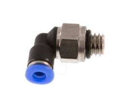 3mm x M 6 90deg Codo Racor con rosca macho Latón/PBT NBR Manguito corto Diseño compacto giratorio [2 piezas]