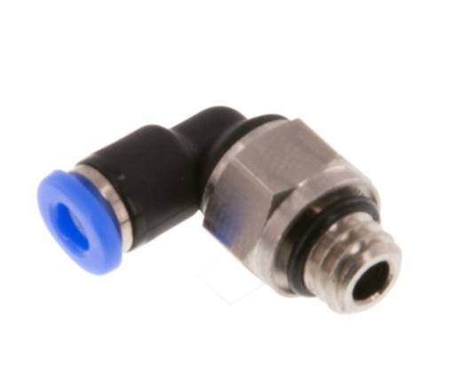 3mm x M 6 90deg Codo Racor con rosca macho Latón/PBT NBR Manguito corto Diseño compacto giratorio [2 piezas]