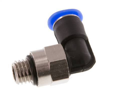 4mm x M 7 90deg Codo Racor con rosca macho Latón/PBT NBR Manguito corto Diseño compacto giratorio [2 piezas]