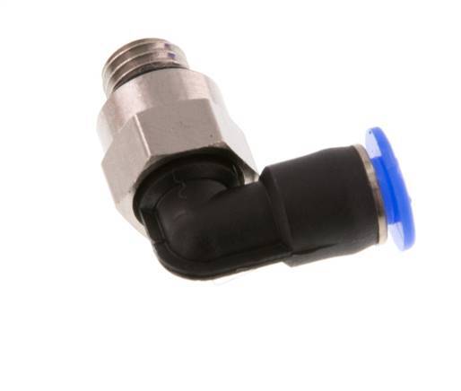 4mm x M 7 90deg Codo Racor con rosca macho Latón/PBT NBR Manguito corto Diseño compacto giratorio [2 piezas]