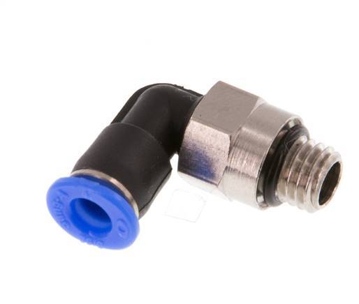 4mm x M 7 90deg Codo Racor con rosca macho Latón/PBT NBR Manguito corto Diseño compacto giratorio [2 piezas]