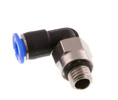4mm x M 7 90deg Codo Racor con rosca macho Latón/PBT NBR Manguito corto Diseño compacto giratorio [2 piezas]