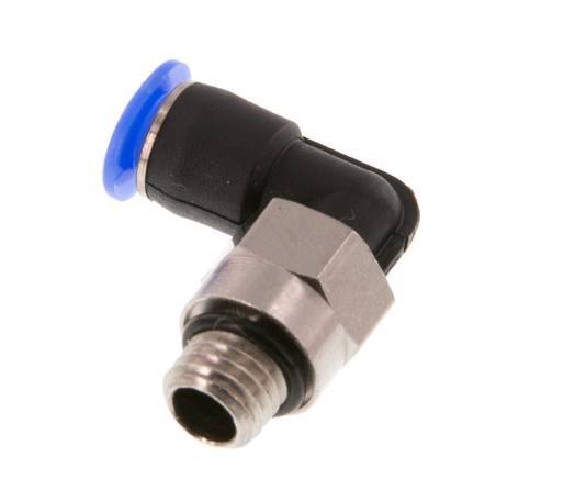 4mm x M 7 90deg Codo Racor con rosca macho Latón/PBT NBR Manguito corto Diseño compacto giratorio [2 piezas]