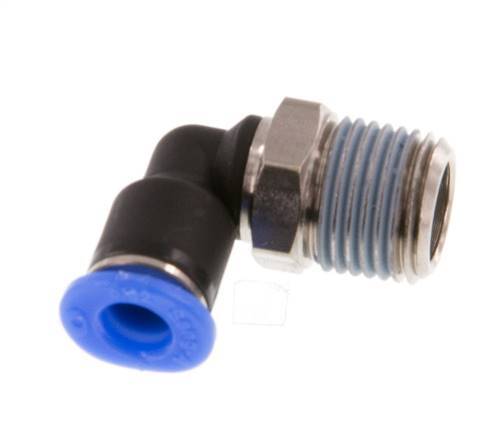 Racor de 4mm x R1/8'' 90deg con rosca macho Latón/PBT NBR Manguito corto giratorio Diseño compacto [2 piezas]