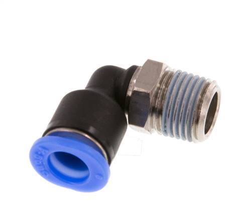 Racor de 6mm x R1/8'' 90deg con rosca macho Latón/PBT NBR Manguito corto giratorio Diseño compacto [2 piezas]