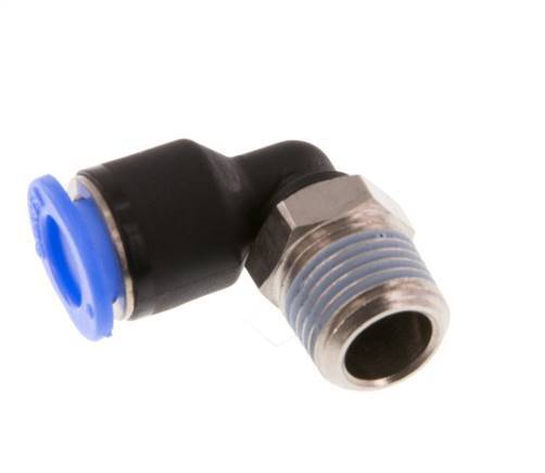 Racor de 6mm x R1/8'' 90deg con rosca macho Latón/PBT NBR Manguito corto giratorio Diseño compacto [2 piezas]