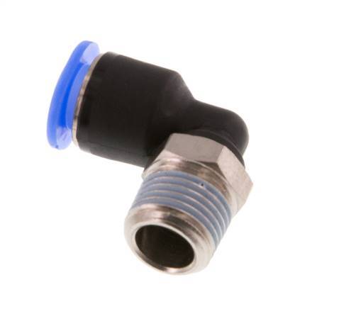 Racor de 6mm x R1/8'' 90deg con rosca macho Latón/PBT NBR Manguito corto giratorio Diseño compacto [2 piezas]