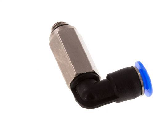 Codo de 4mm x M 5 90deg con rosca macho Latón/PBT NBR Manguito largo Diseño compacto giratorio [2 piezas]