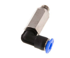 Racor de 4mm x M 6 90deg con rosca macho Latón/PBT NBR Manguito largo giratorio Diseño compacto [2 piezas]