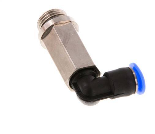 Codo de 90 grados de 4mm x G1/8'' con rosca macho Latón/PBT NBR Manguito largo giratorio Diseño compacto [2 piezas]