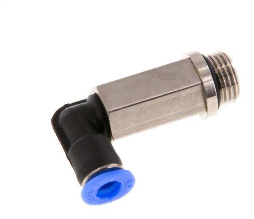 Codo de 90 grados de 4mm x G1/8'' con rosca macho Latón/PBT NBR Manguito largo giratorio Diseño compacto [2 piezas]