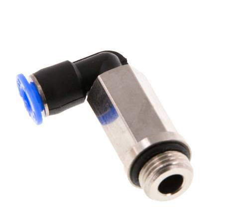 Codo de 90 grados de 4mm x G1/8'' con rosca macho Latón/PBT NBR Manguito largo giratorio Diseño compacto [2 piezas]