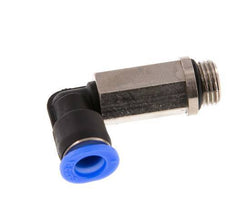 Codo de 6mm x G1/8'' de 90 grados con rosca macho Latón/PBT NBR Manguito largo giratorio Diseño compacto [2 piezas]