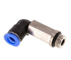 Codo de 6mm x G1/8'' de 90 grados con rosca macho Latón/PBT NBR Manguito largo giratorio Diseño compacto [2 piezas]