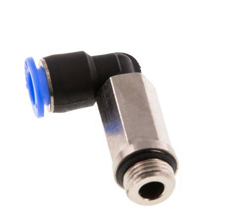 Codo de 6mm x G1/8'' de 90 grados con rosca macho Latón/PBT NBR Manguito largo giratorio Diseño compacto [2 piezas]
