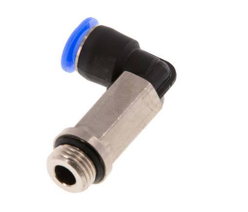 Codo de 6mm x G1/8'' de 90 grados con rosca macho Latón/PBT NBR Manguito largo giratorio Diseño compacto [2 piezas]