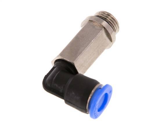 Codo de 6mm x G1/8'' de 90 grados con rosca macho Latón/PBT NBR Manguito largo giratorio Diseño compacto [2 piezas]