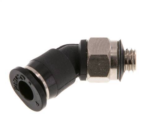Racor de 4mm x M 5 45deg con rosca macho Latón/PBT NBR Diseño compacto